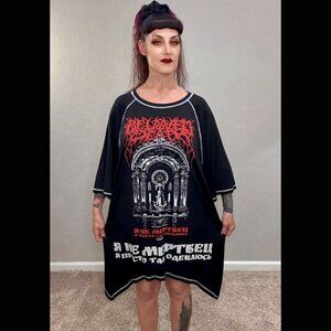 KillStar NWOT Mephesto Waltz 3/4 Sleeve Asymmetrical Hem Tunic Metal Goth L